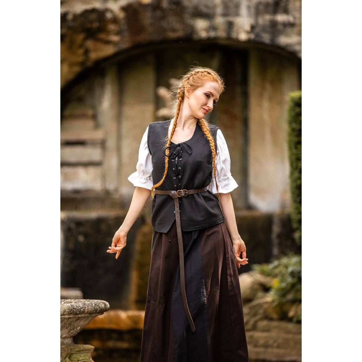 Mittelalter Mieder/Korsett in Schwarz