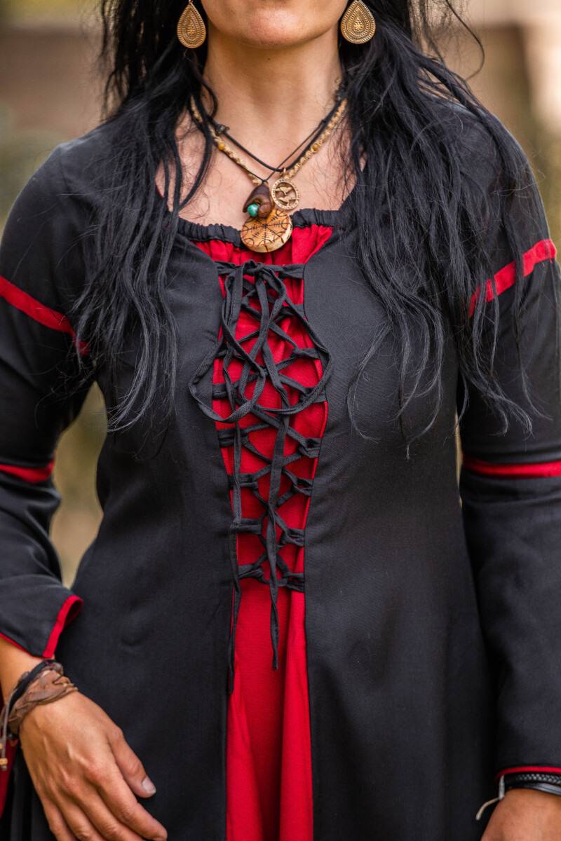 Mittelalterkleid Schwarz-Rot