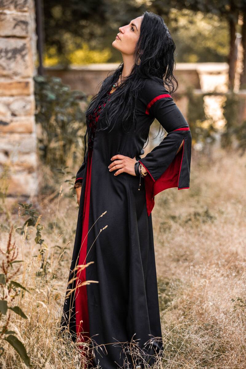 Mittelalterkleid Schwarz-Rot