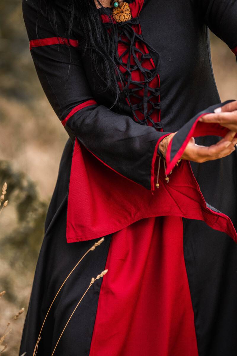 Mittelalterkleid Schwarz-Rot