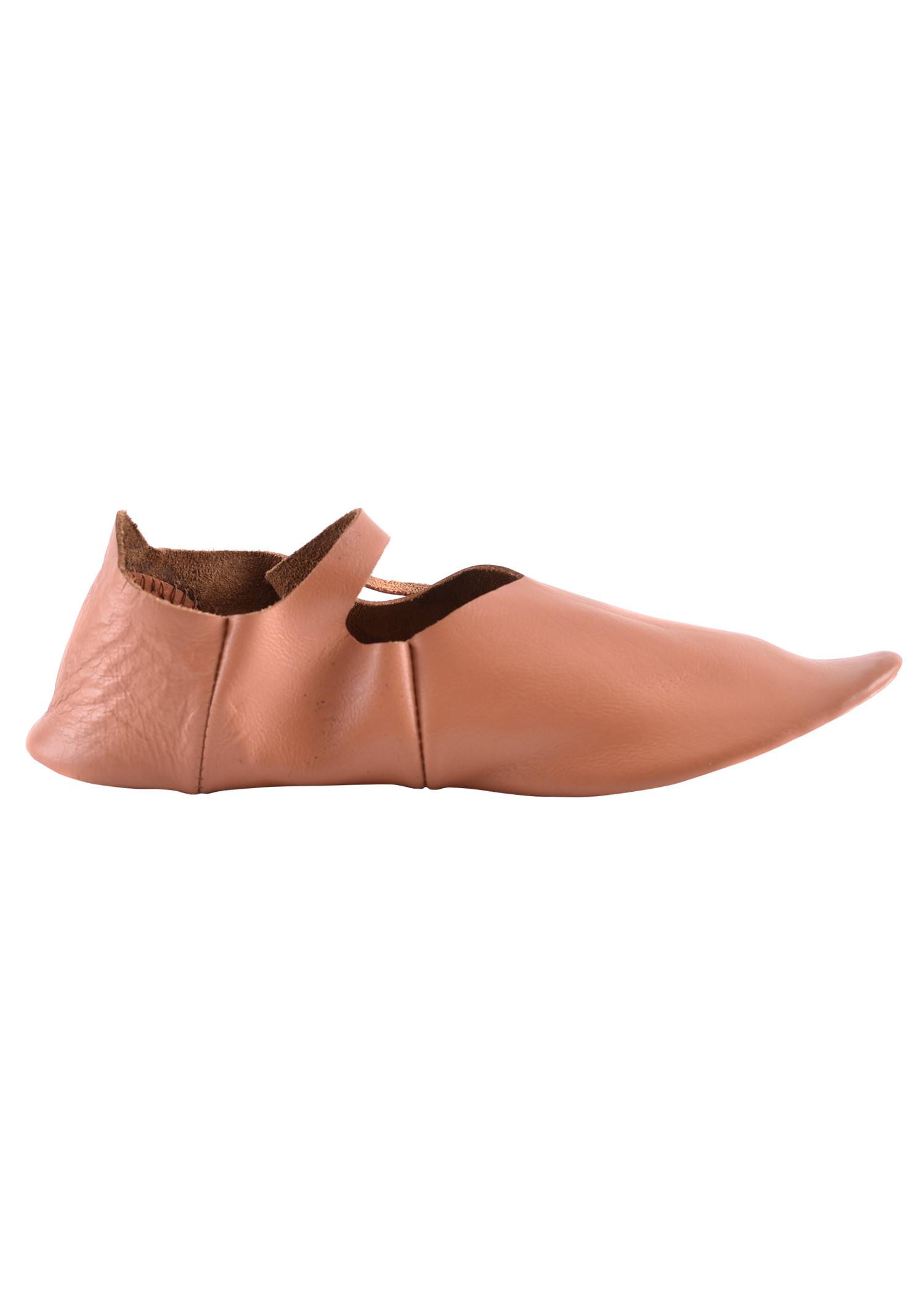 Middeleeuwse Schoenen met bandjes, met vetersluiting aan de zijkant, omkeerbare stiksels