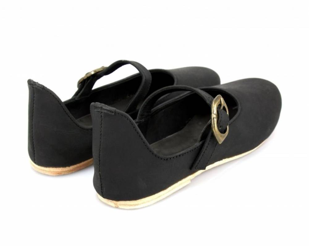 Middeleeuwse Dames Schoenen in Zwart