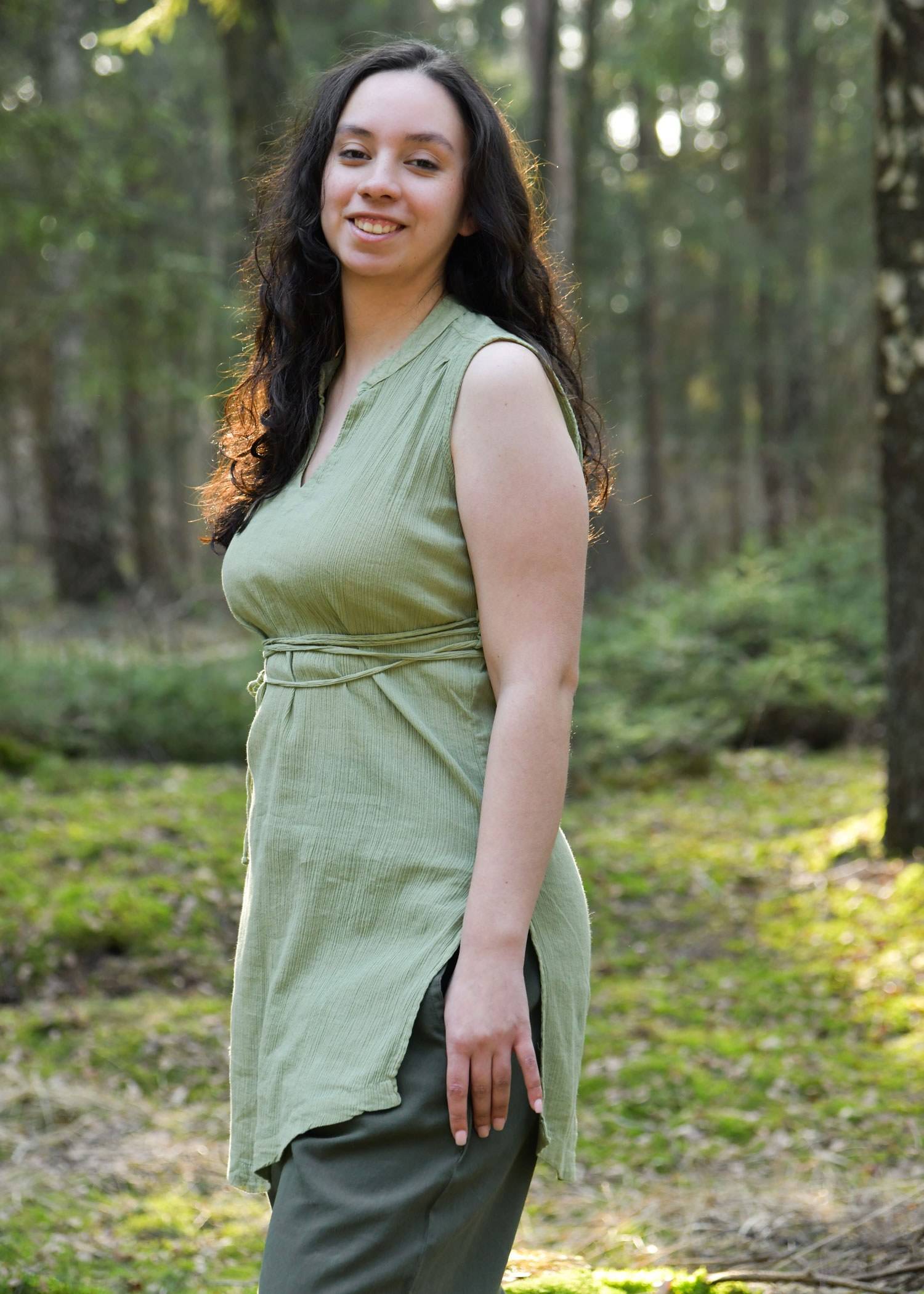 Damestuniek, gewassen groen