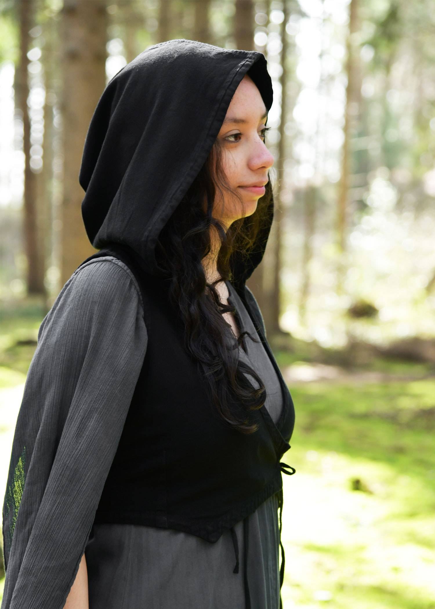 Damesvest met capuchon van Nalen, zwart