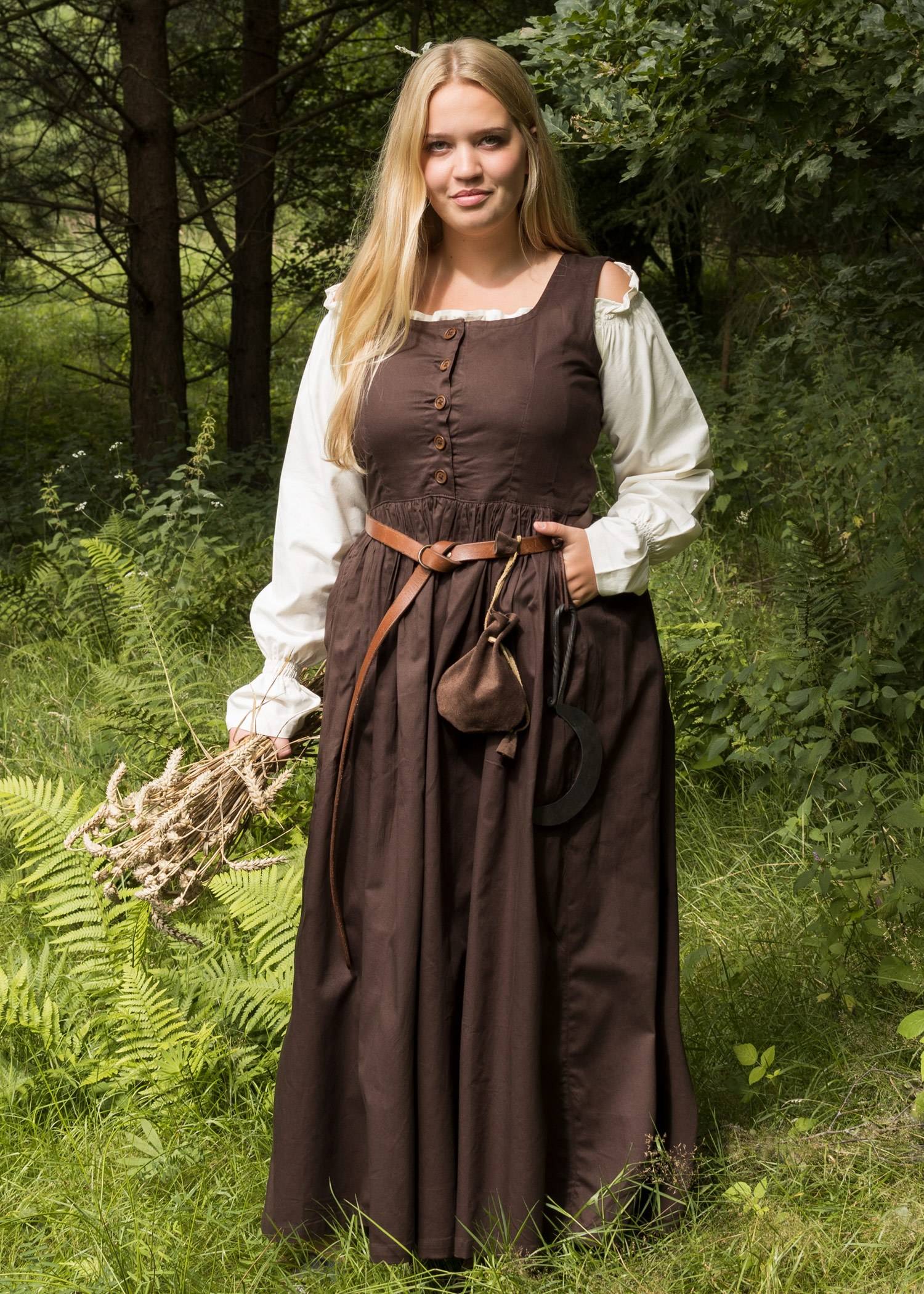 ​​​Mittelalterkleid / Überkleid, ärmellos in Braun