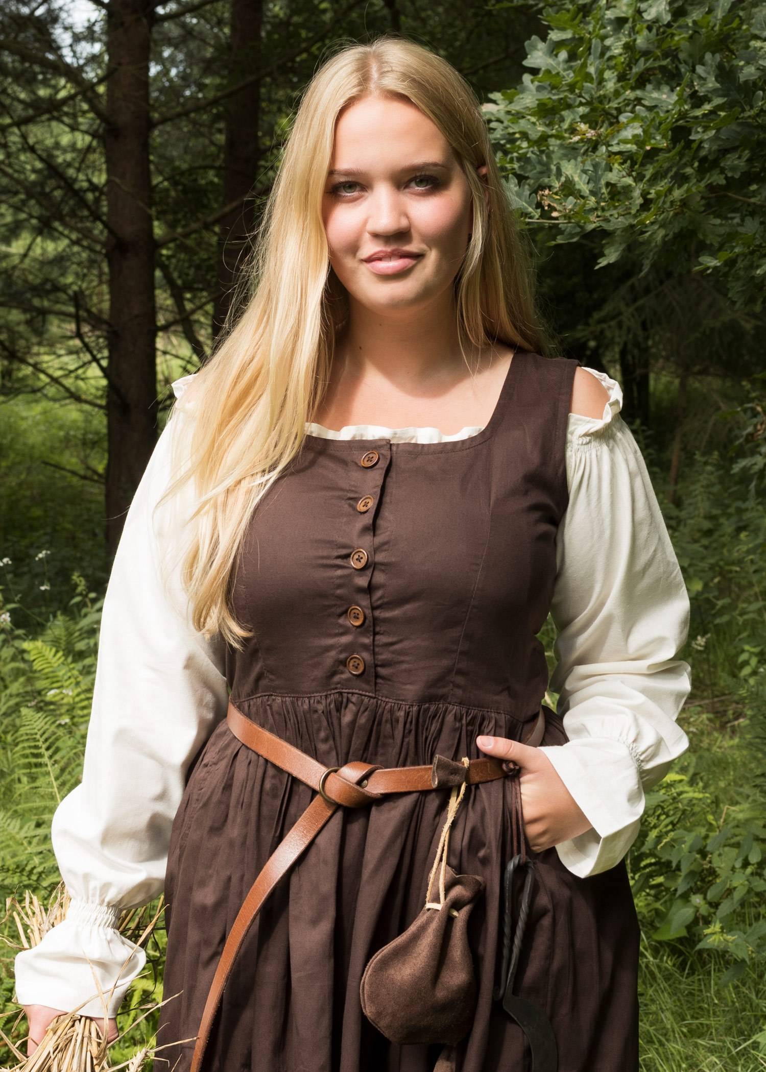 ​​​Mittelalterkleid / Überkleid, ärmellos in Braun