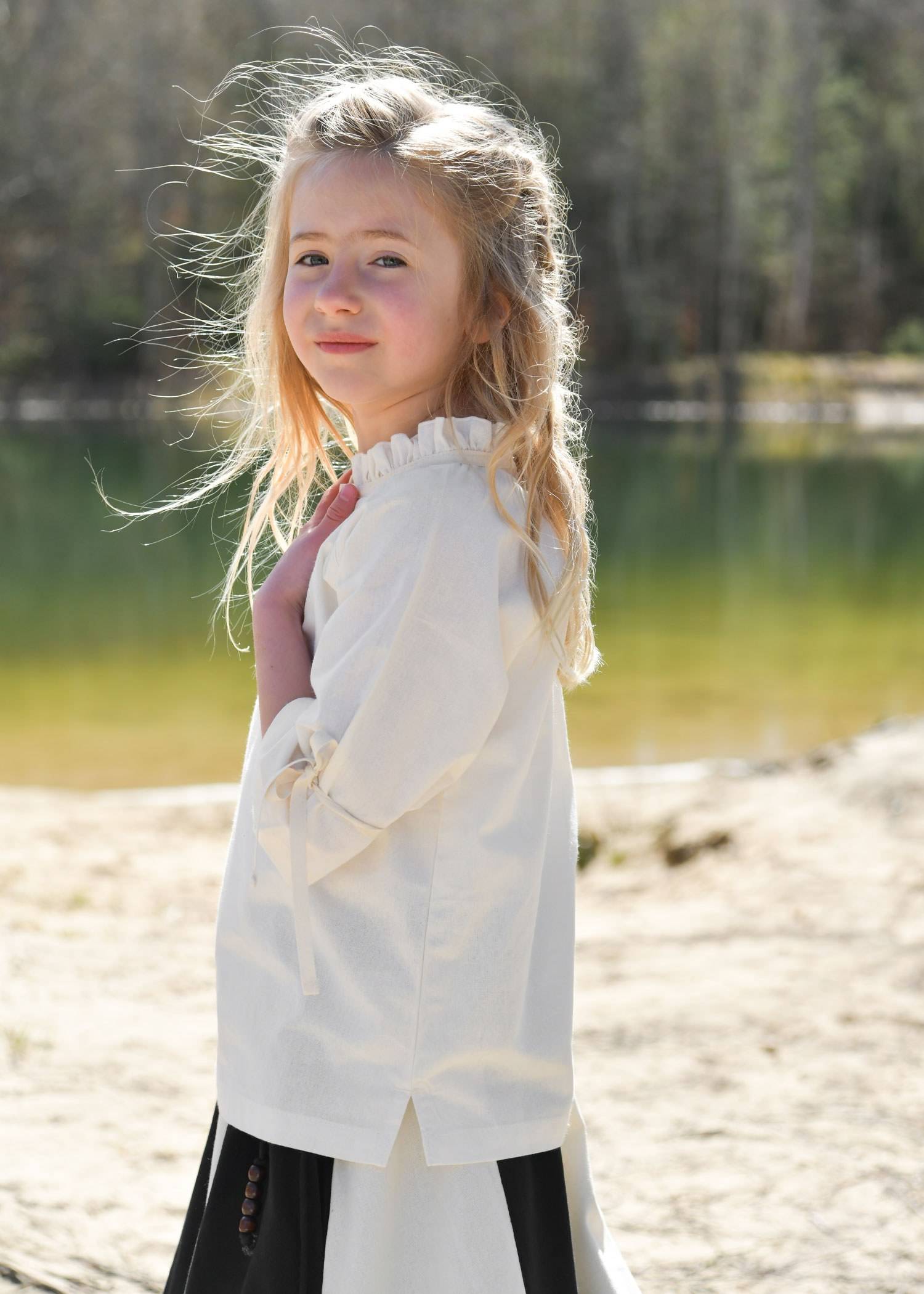 Kinder Mittelalter Bluse, natur