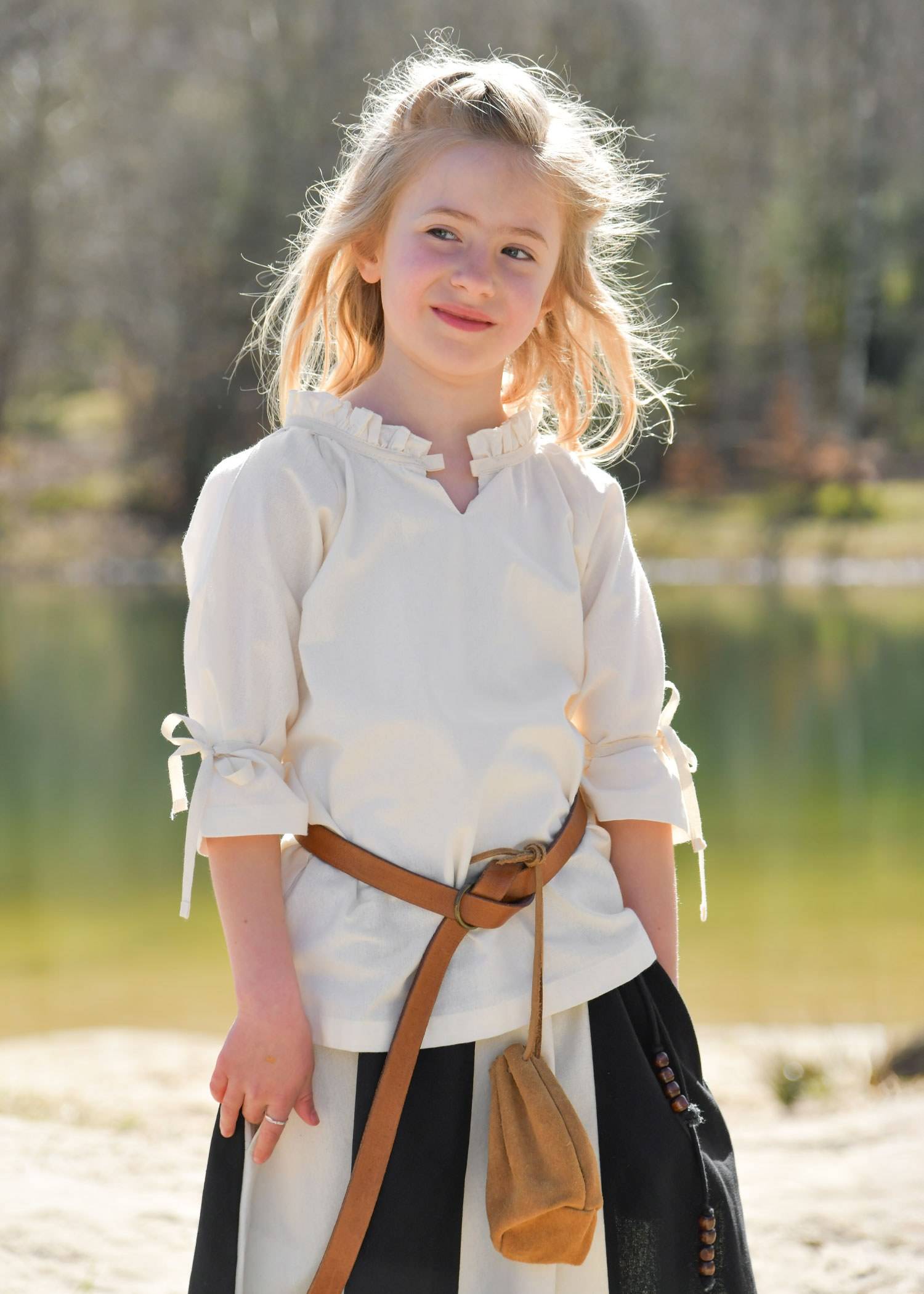 Kinder Mittelalter Bluse, natur
