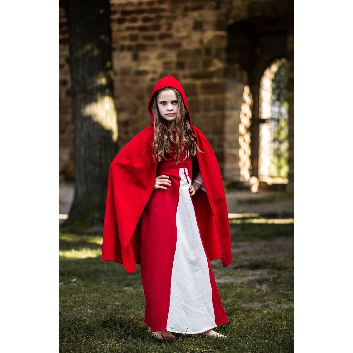 Grijze Jager Kindercape in Rood