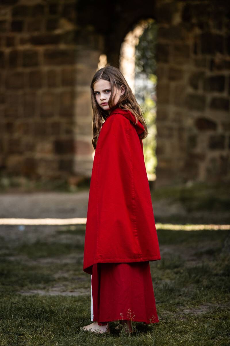 Grijze Jager Kindercape in Rood