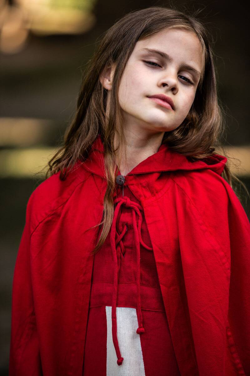 Grijze Jager Kindercape in Rood