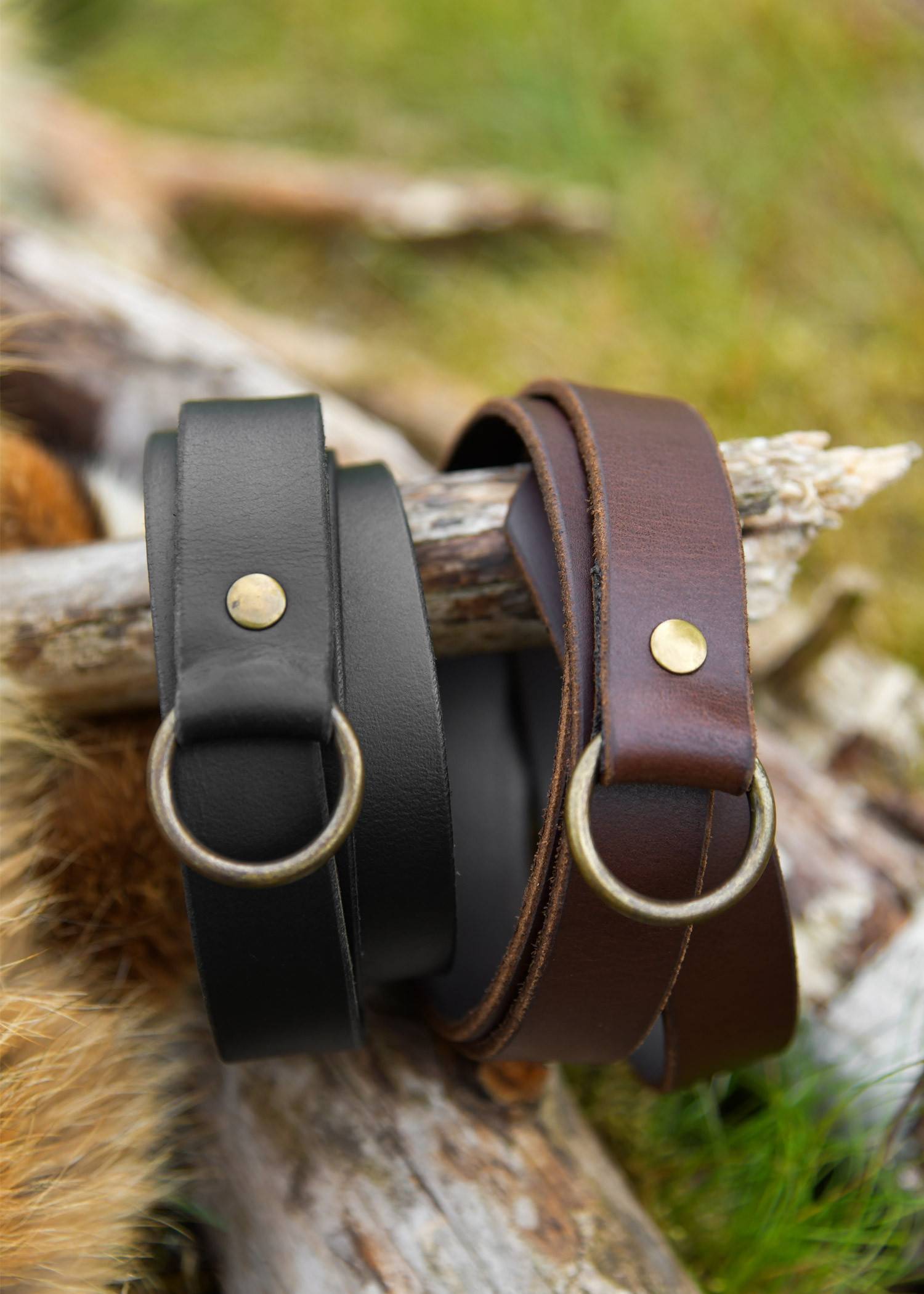 Middeleeuwse riem voor kinderen, 110 cm, zwart leren riem