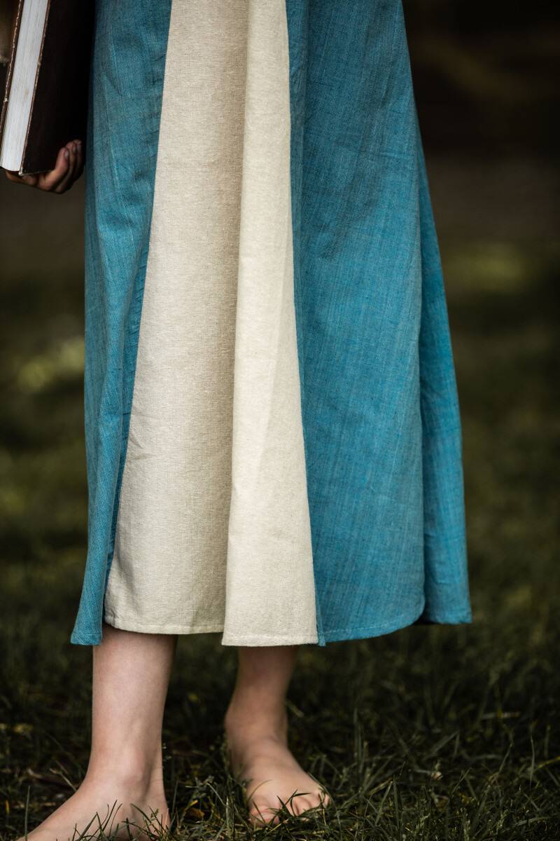 Middeleeuwse Kinderjurk in Blauw/Beige