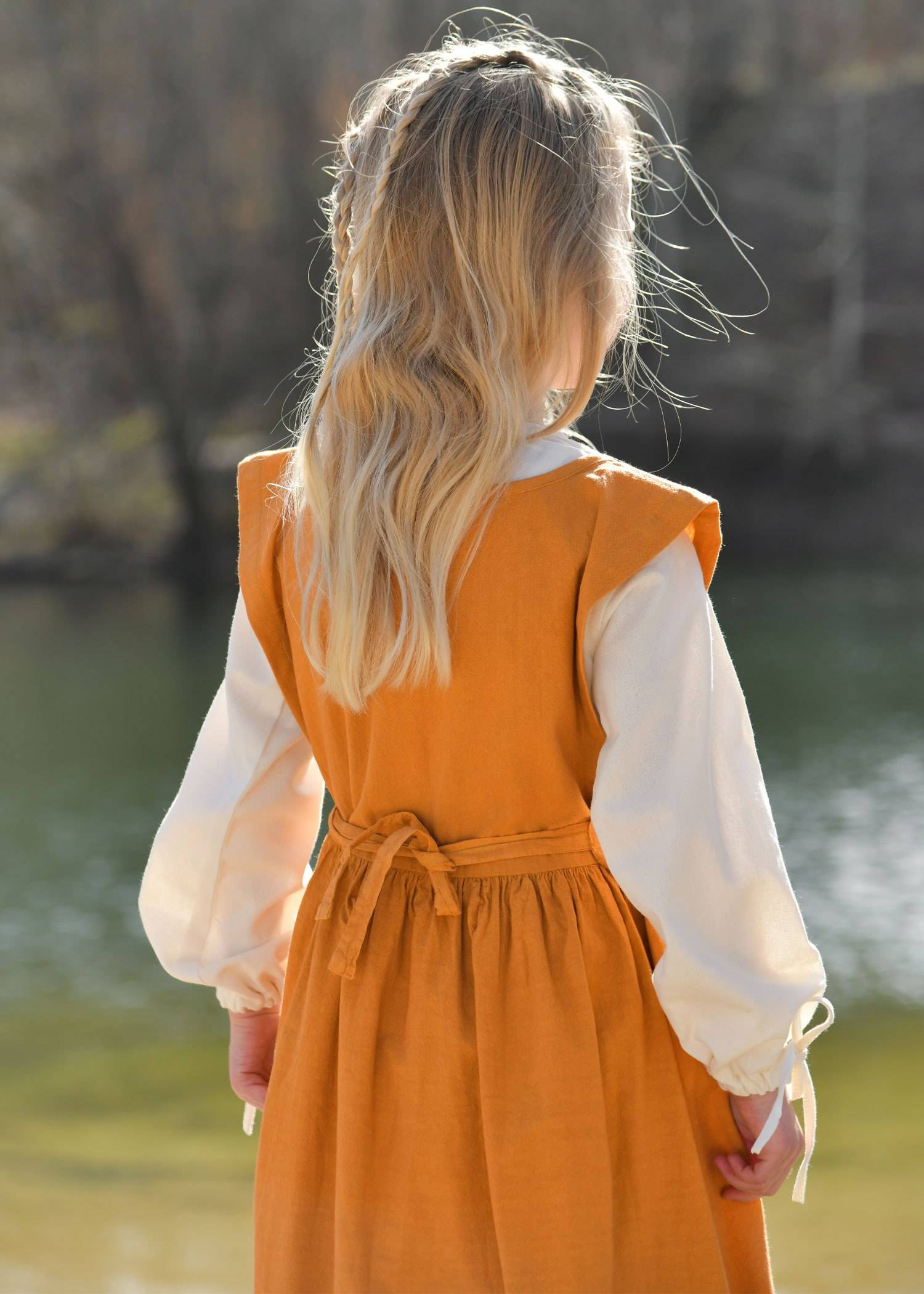 ​Kinder Mittelalter Kleid, Überkleid, senfgelb