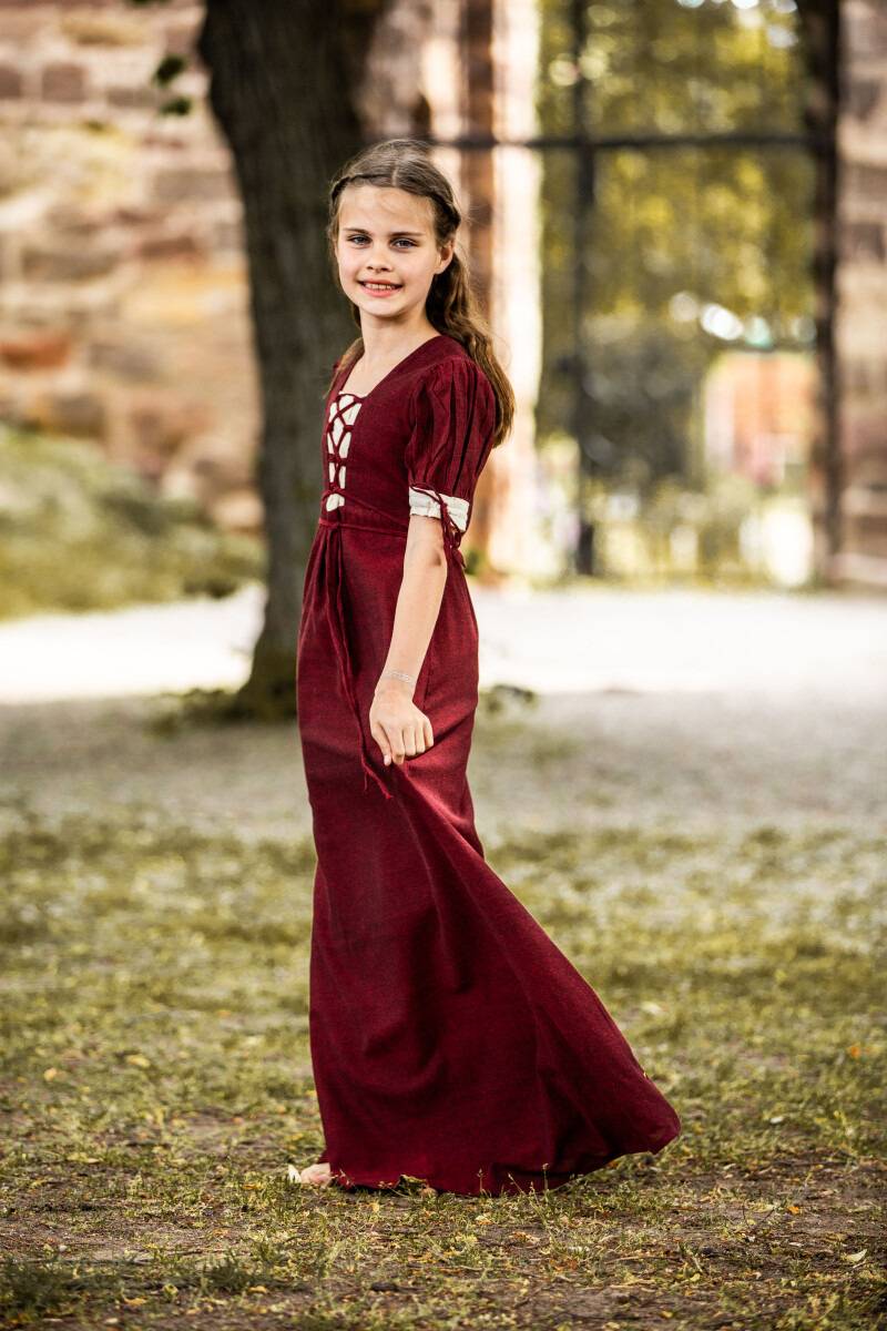 Kinder Jonkvrouw Jurk in Rood