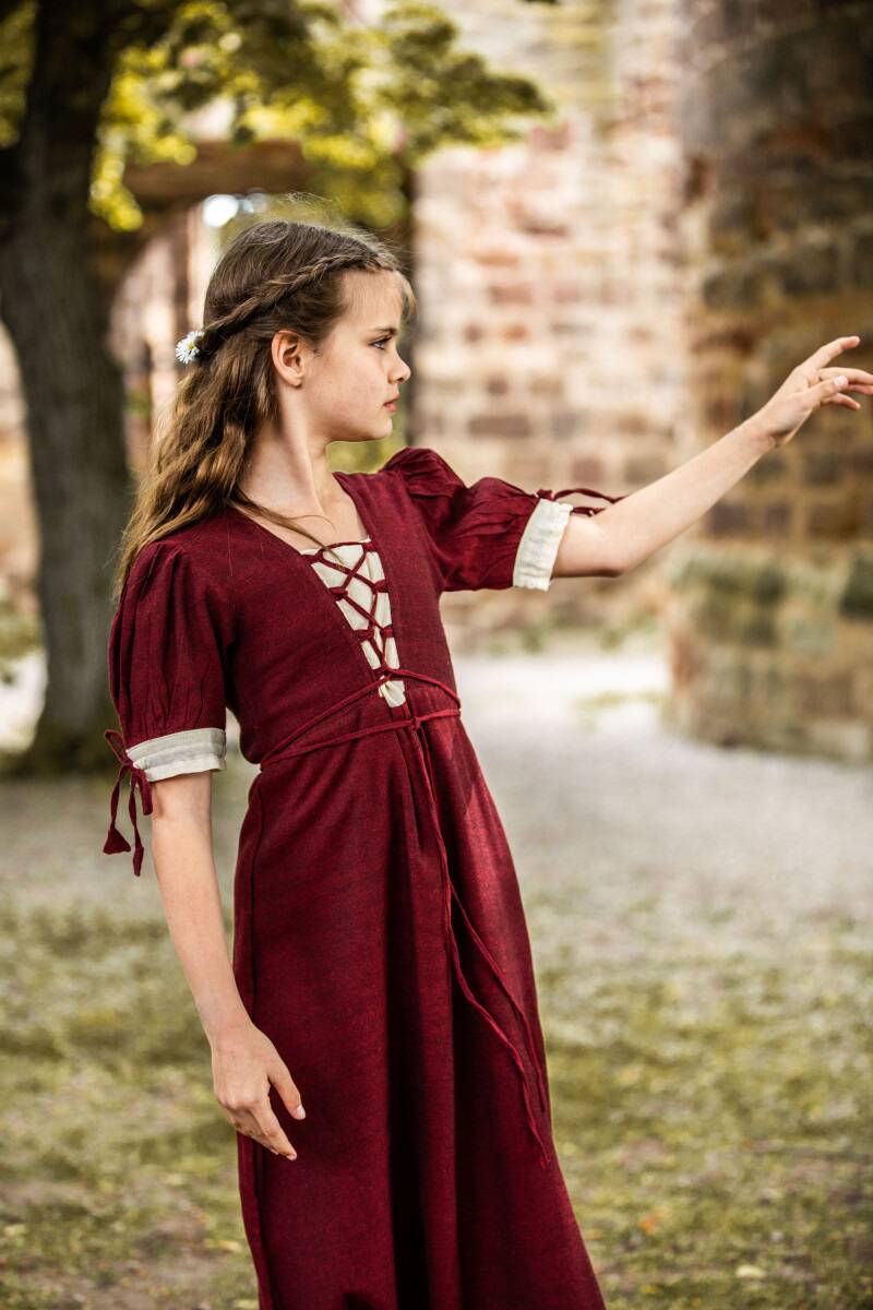 Kinder Jonkvrouw Jurk in Rood