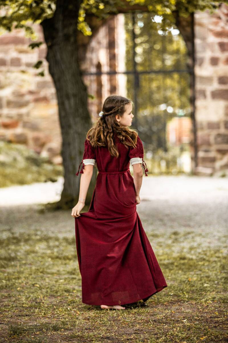 Kinder Jonkvrouw Jurk in Rood