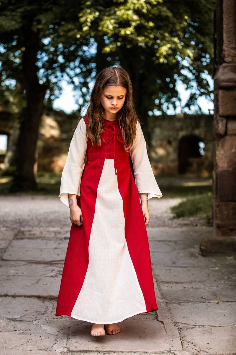 Kinder Mittelalterkleid in Rot/Natur
