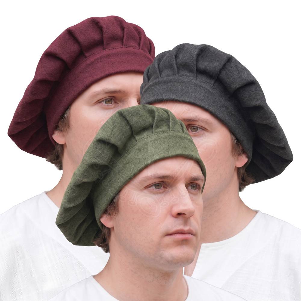 *Landsknecht*-baret uit de late middeleeuwen, vervaardigd van wol