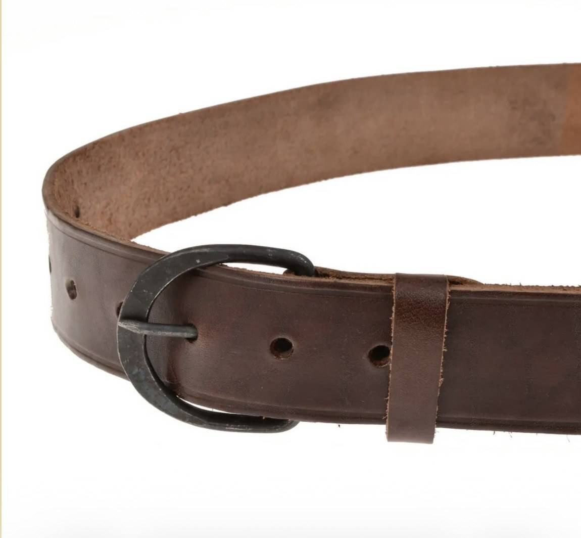 Klassieke riem met ijzeren gesp - 4 cm breed in bruin