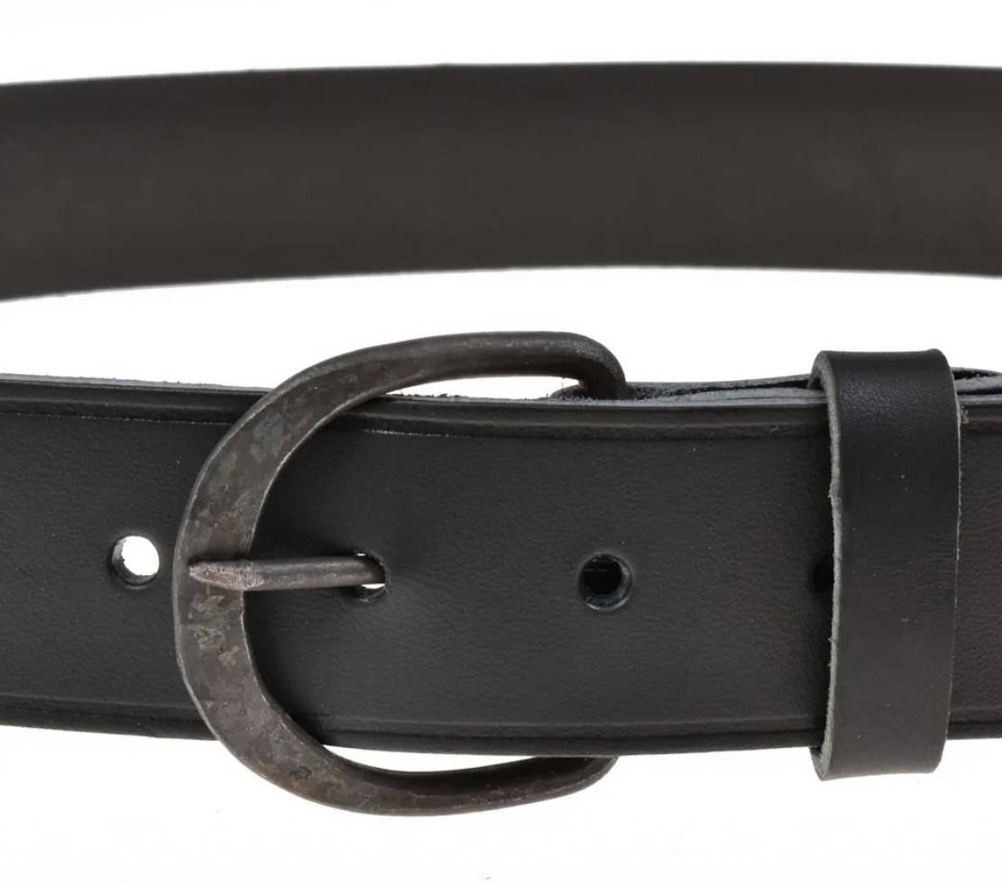 Klassieke riem met ijzeren gesp - 4 cm breed in zwart