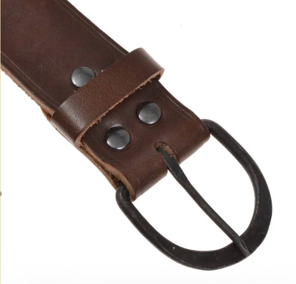 Klassieke riem met ijzeren gesp - 4 cm breed in bruin
