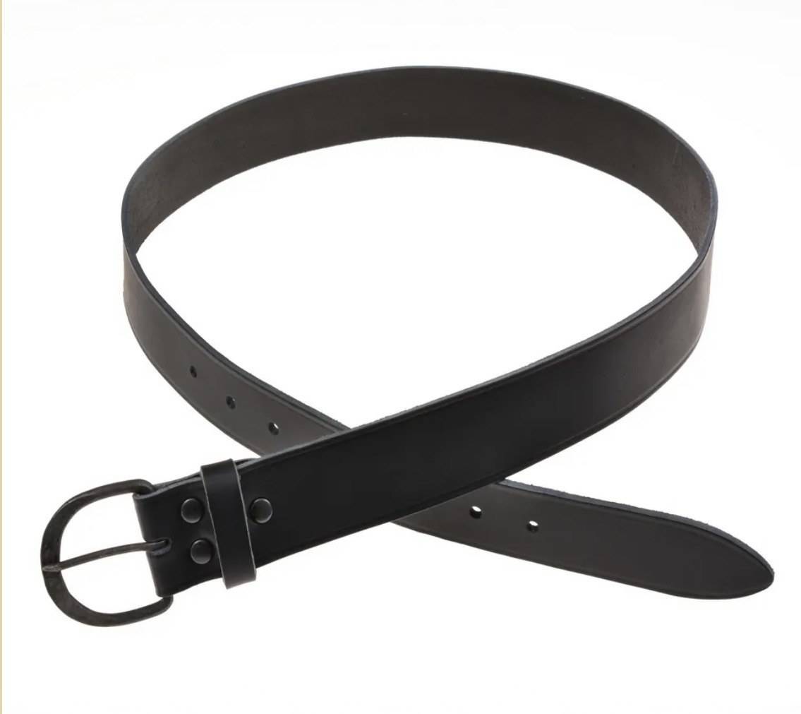Klassieke riem met ijzeren gesp - 4 cm breed in zwart