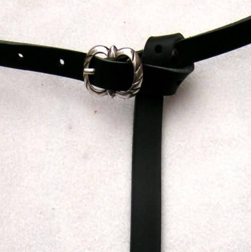 Mittelalter-Gürtel in 1,5 cm mit Ende + Nieten in Schwartz oder Braun
