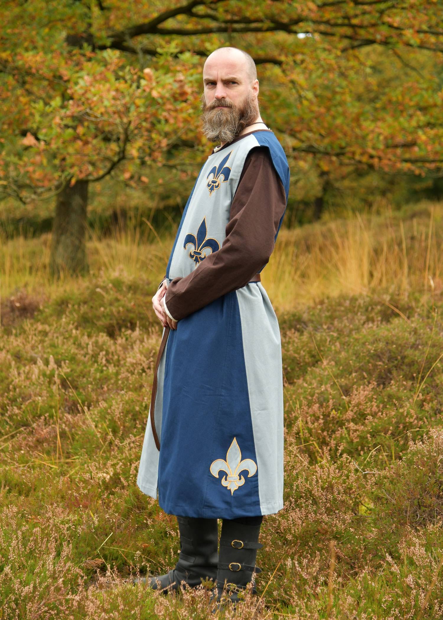 Gevoerde Middeleeuwse Wapenrok​ met smaak, blauw