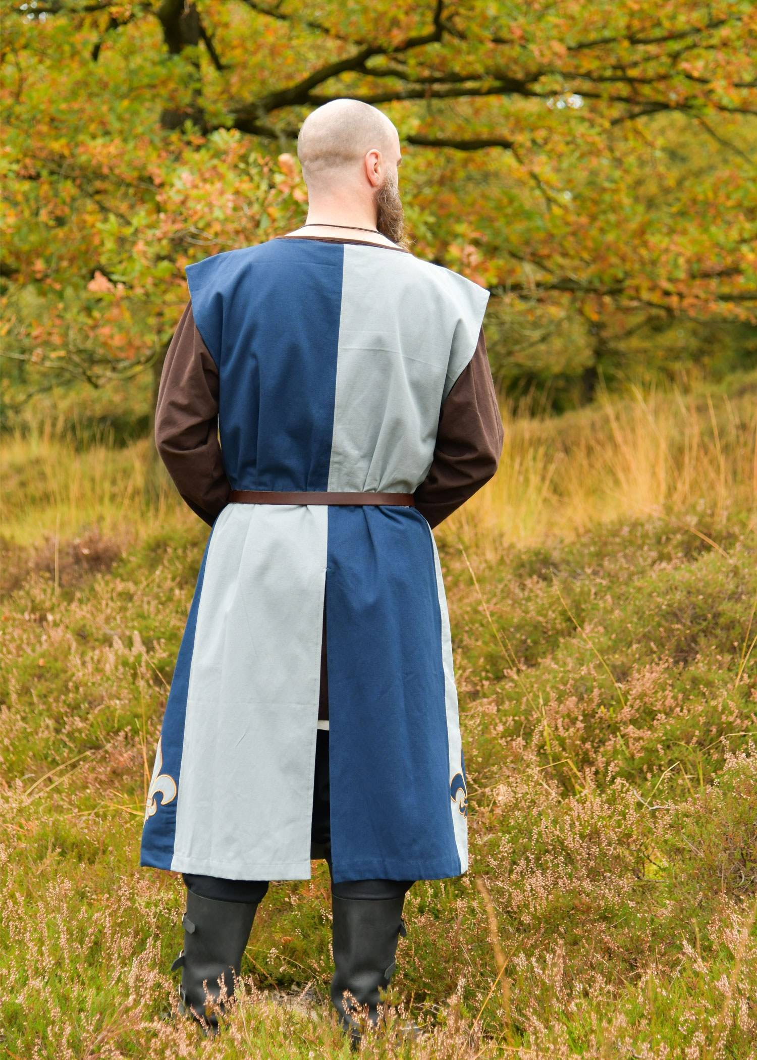 Gevoerde Middeleeuwse Wapenrok​ met smaak, blauw