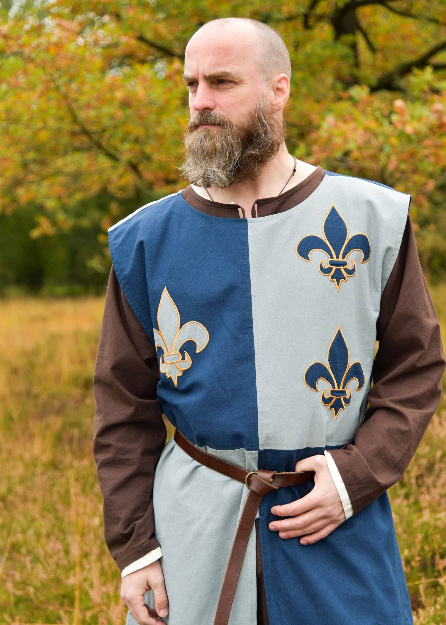 Gevoerde Middeleeuwse Wapenrok​ met smaak, blauw