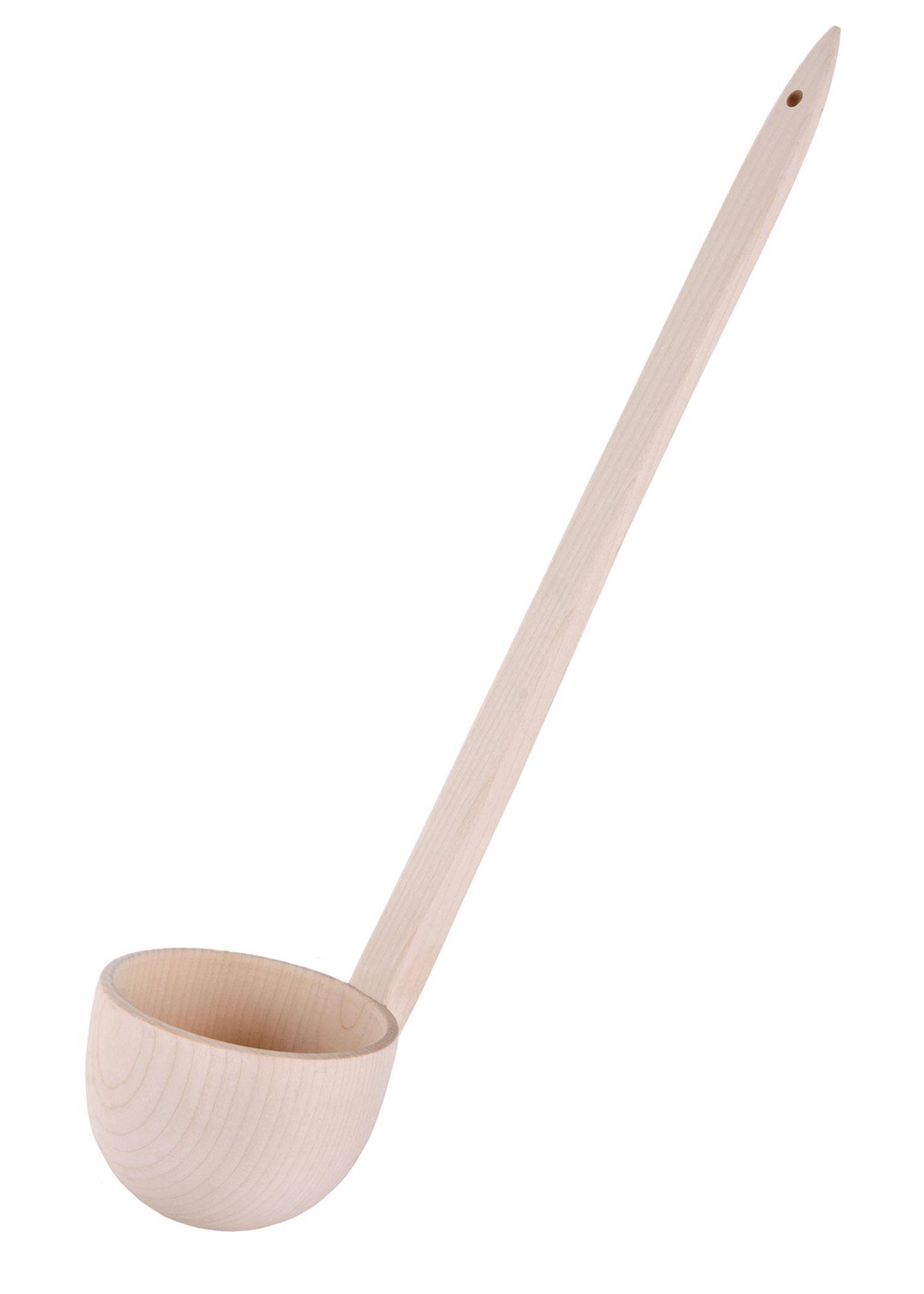 Esdoornhouten pollepel, ca. 53 x12 cm