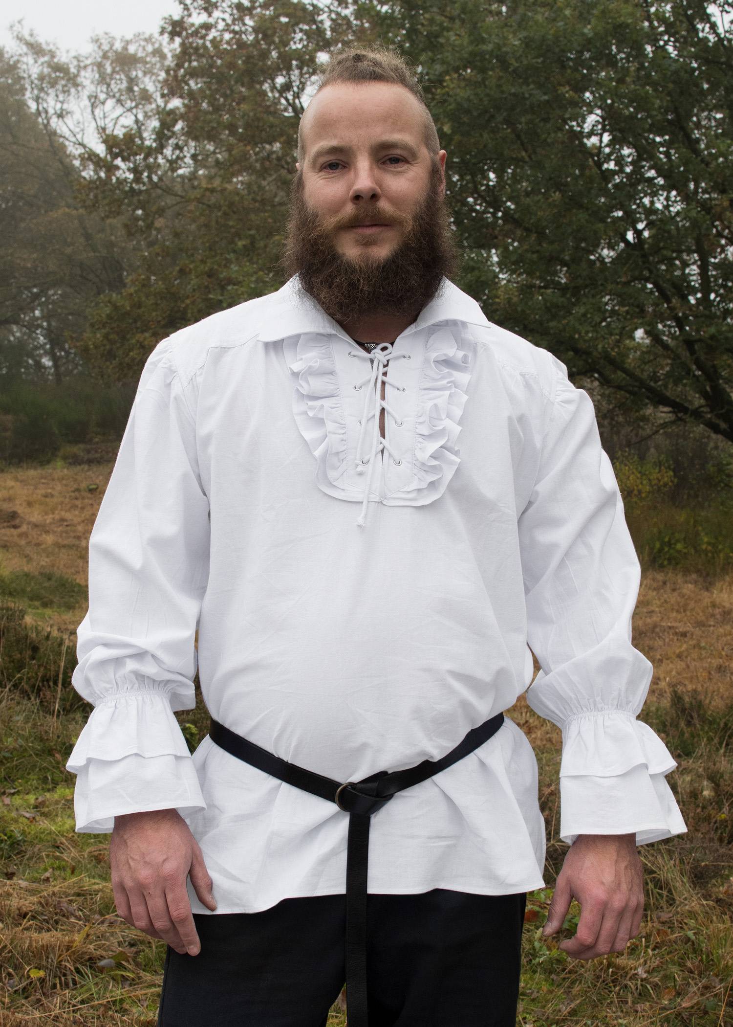 Piratenhemd Blackbeard in wit