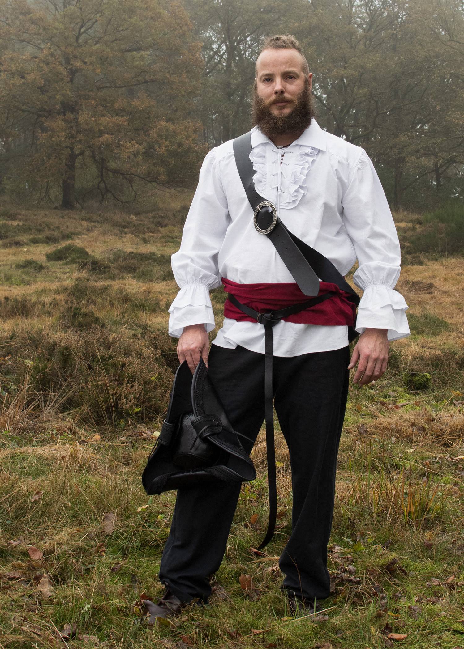 Piratenhemd Blackbeard in wit