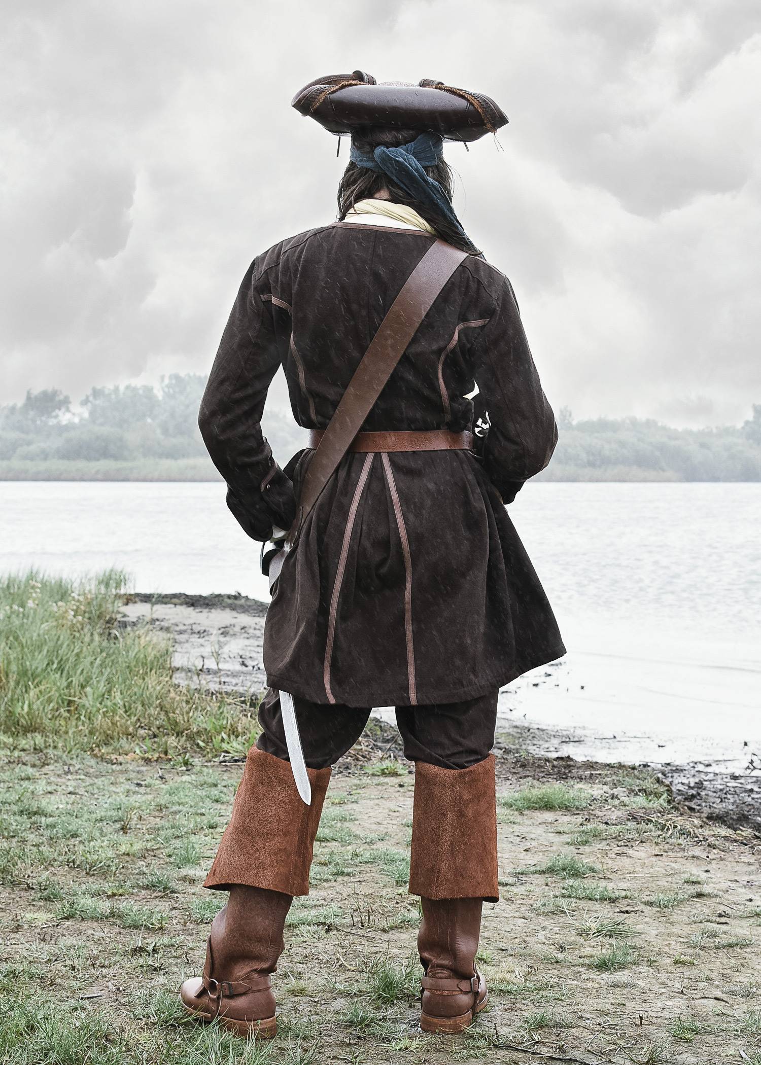 Piratenmantel Blackbeard, Justaucorps, braun