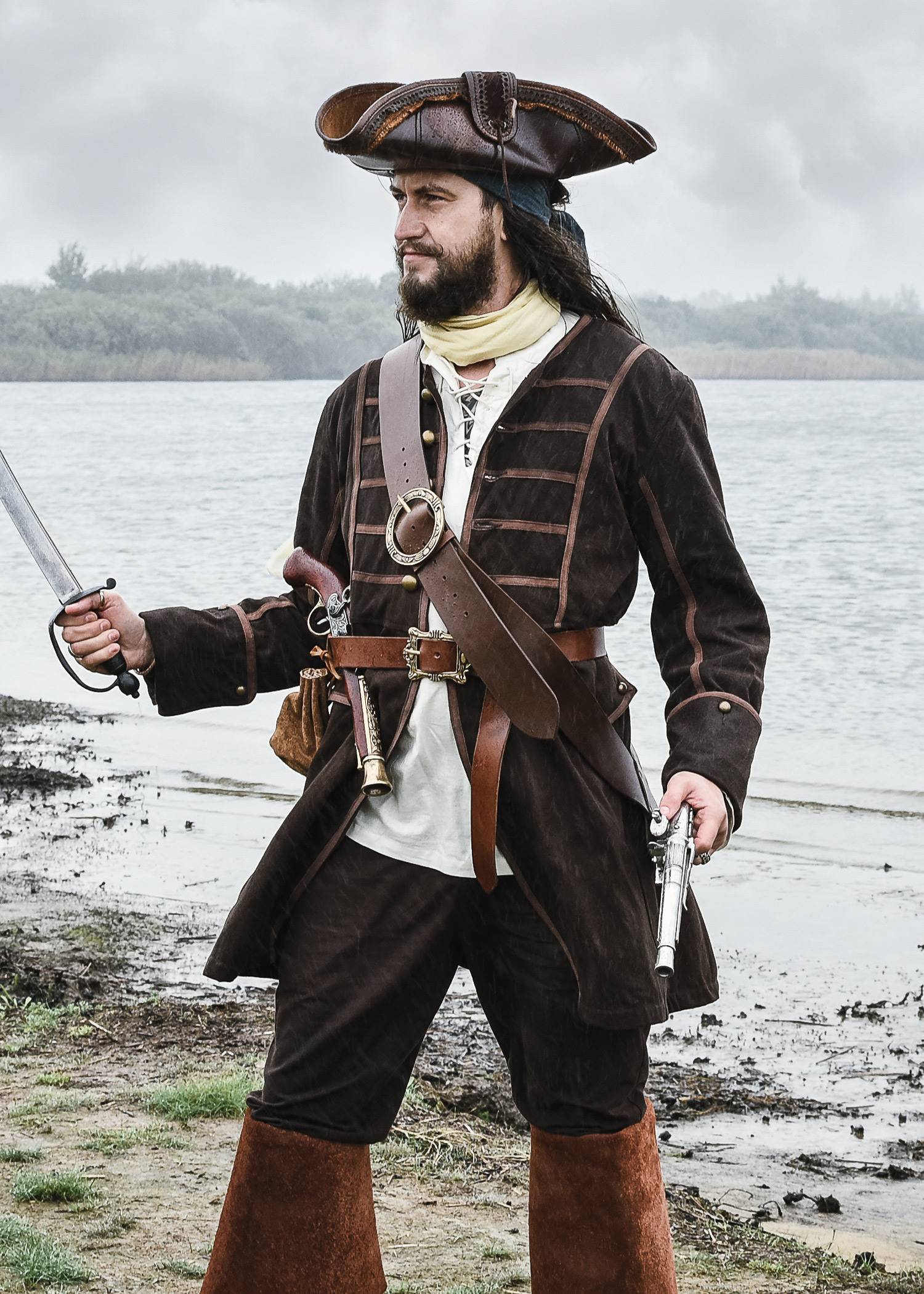 Piratenmantel Blackbeard, Justaucorps, braun
