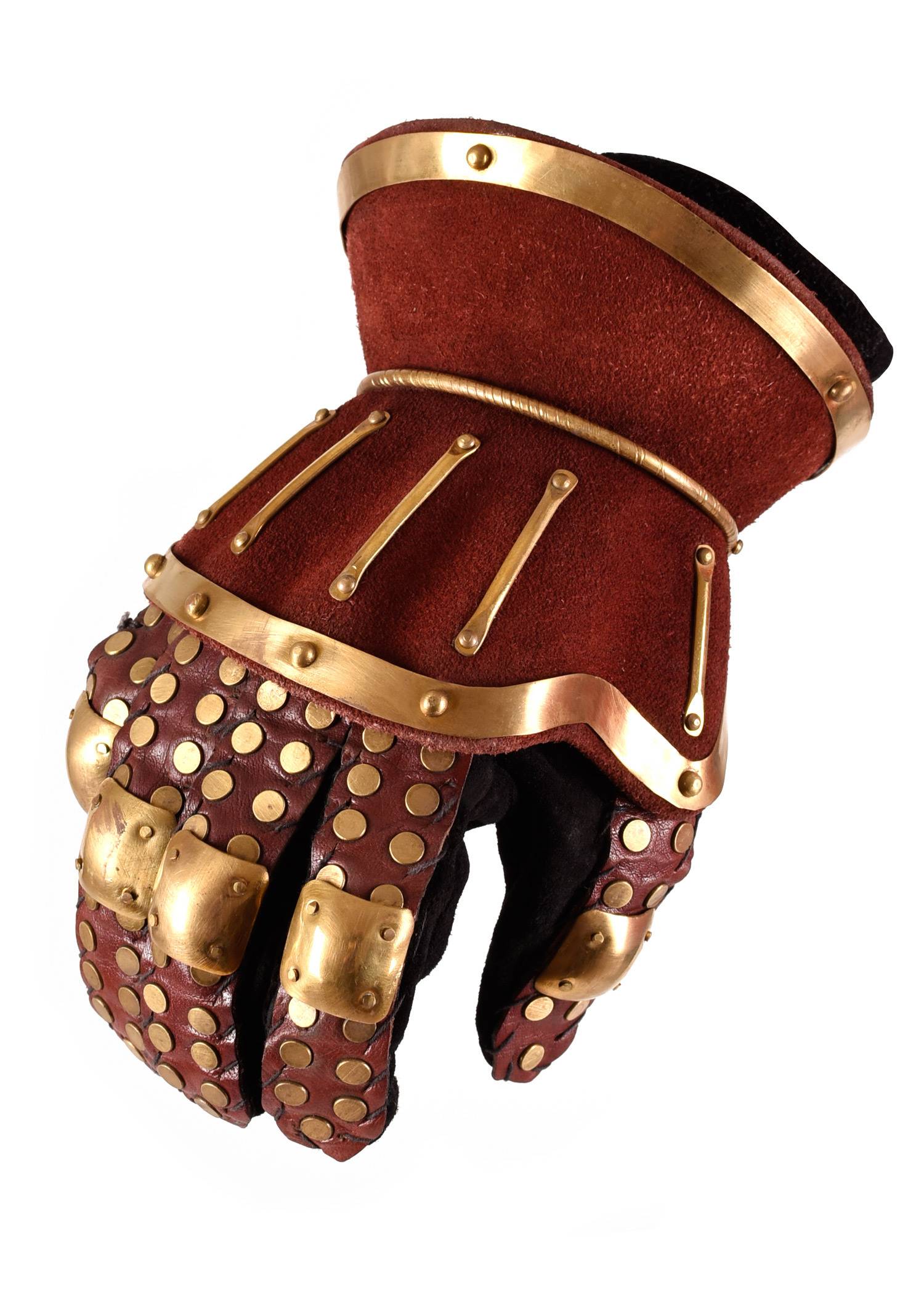 Hourglass Gauntlets, red/gold 14e eeuws
