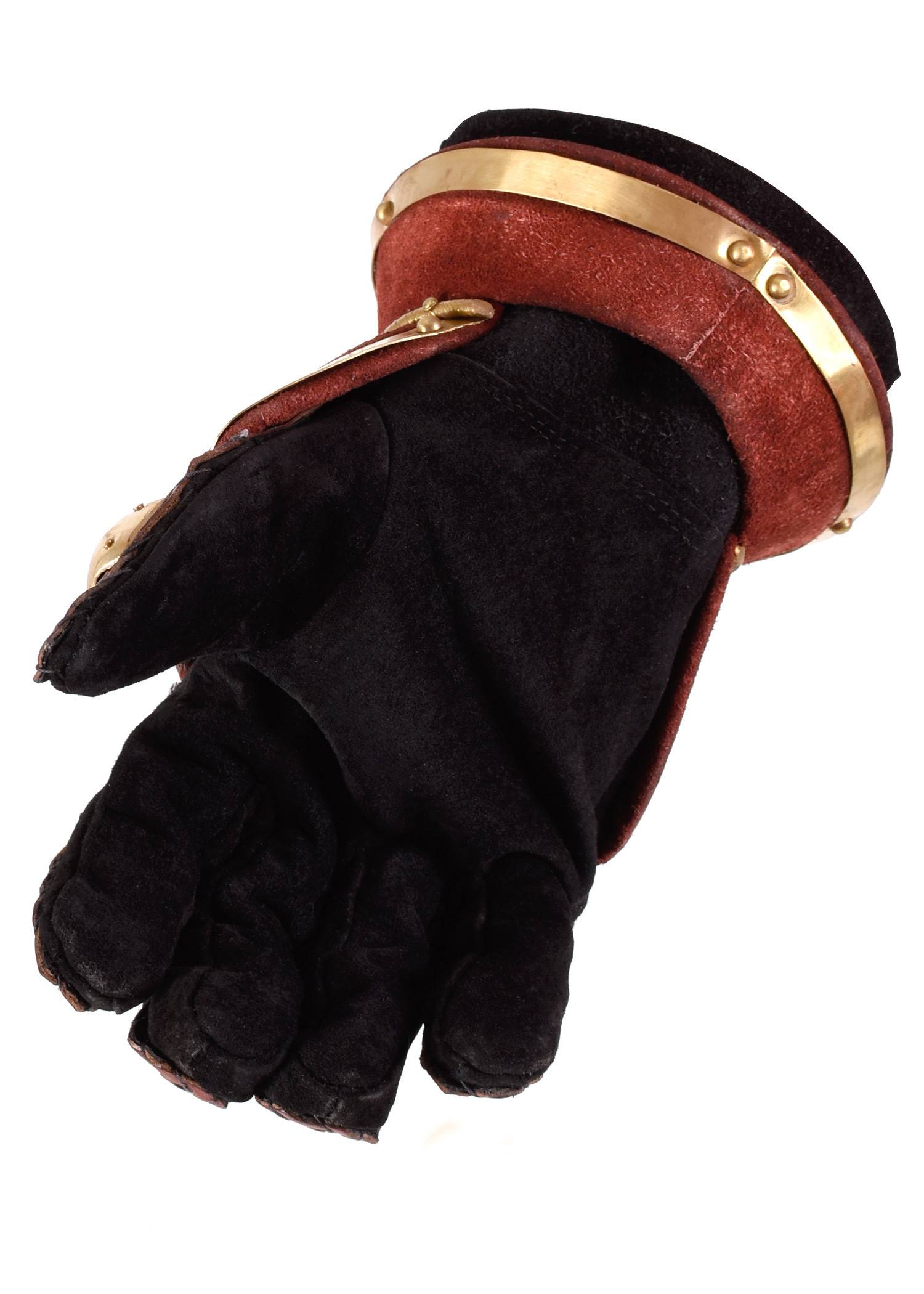 Hourglass Gauntlets, red/gold 14e eeuws