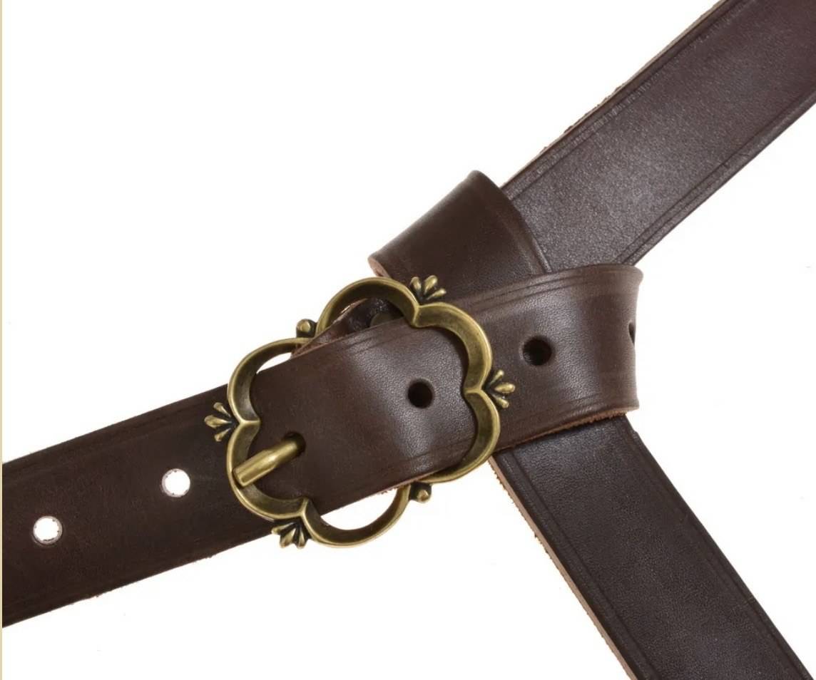 Middeleeuwse Replica Riem 1300-1400, bruin of zwart