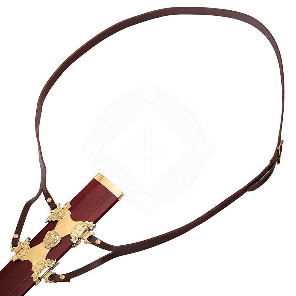 Römisches Wehrgehänge aus Leder für den Gladius (Balteus), schwarz