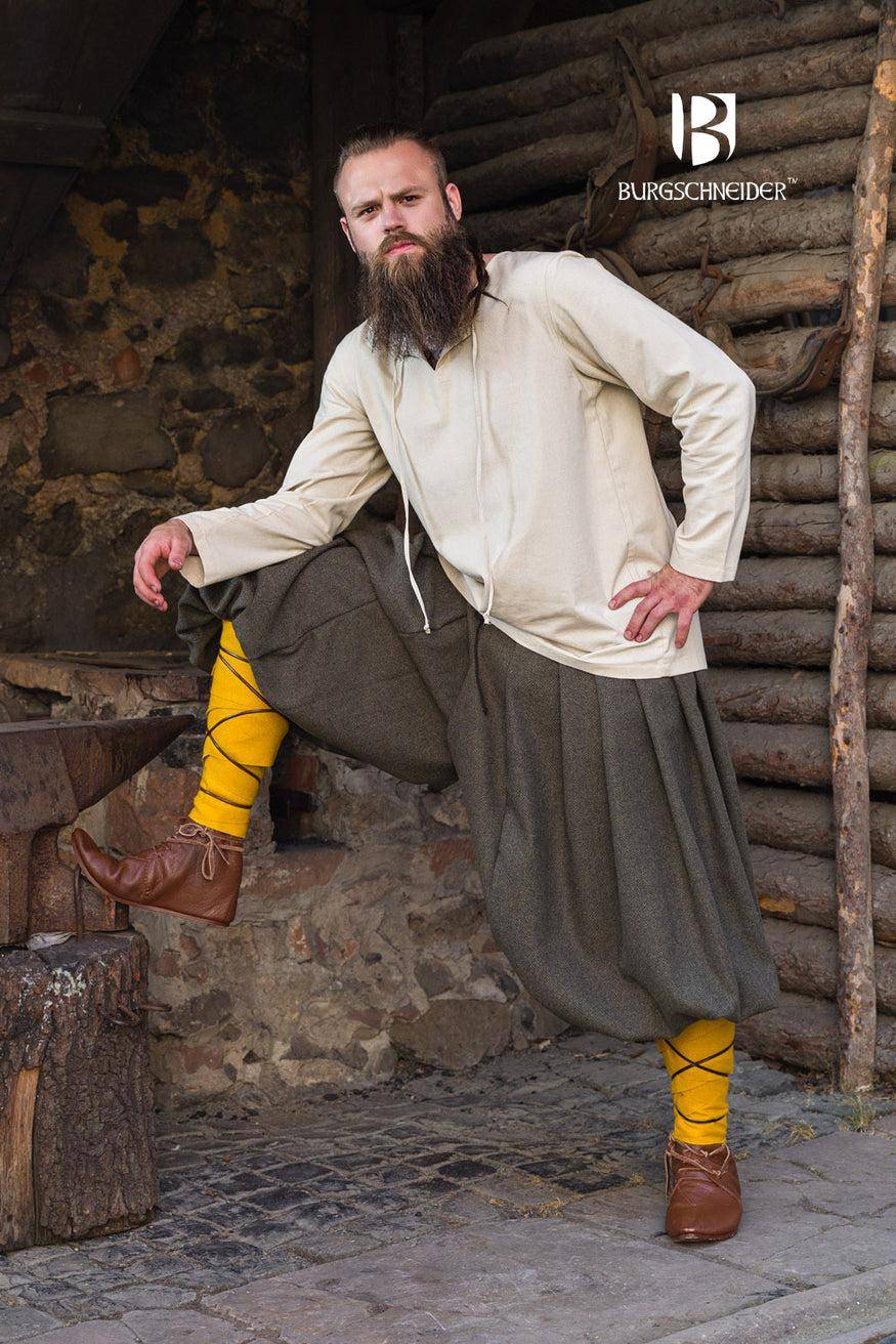 Rus Herringbone Broek Olijfgroen/Grijs