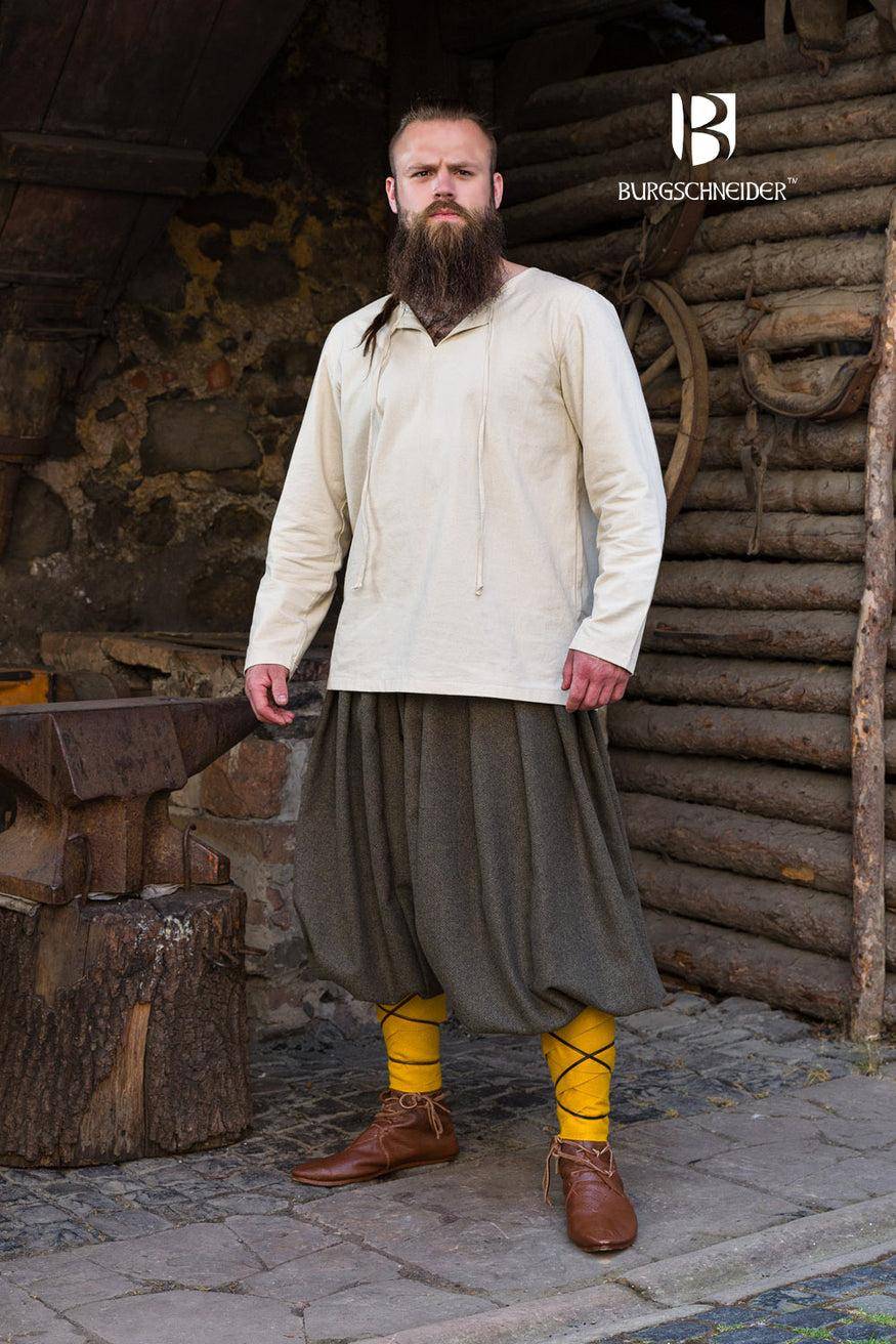 Rus Herringbone Broek Olijfgroen/Grijs