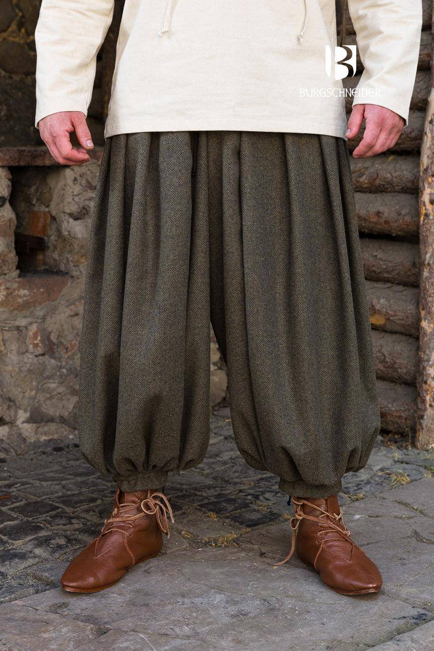Rus Herringbone Broek Olijfgroen/Grijs