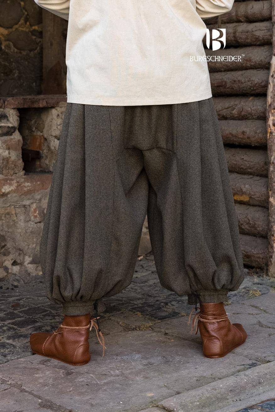 Rus Herringbone Broek Olijfgroen/Grijs