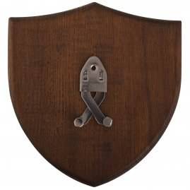 Zwaard - Dolk Muurbevestiging, houten plaquette 20 x 18 cm