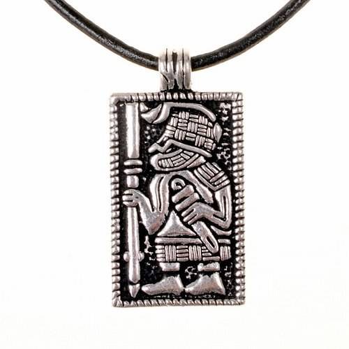 Viking Amulet met een Vendel Krijger Verzilvert