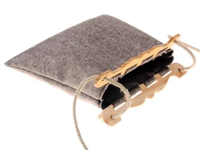 Viking schoudertas met houten handvat Klein