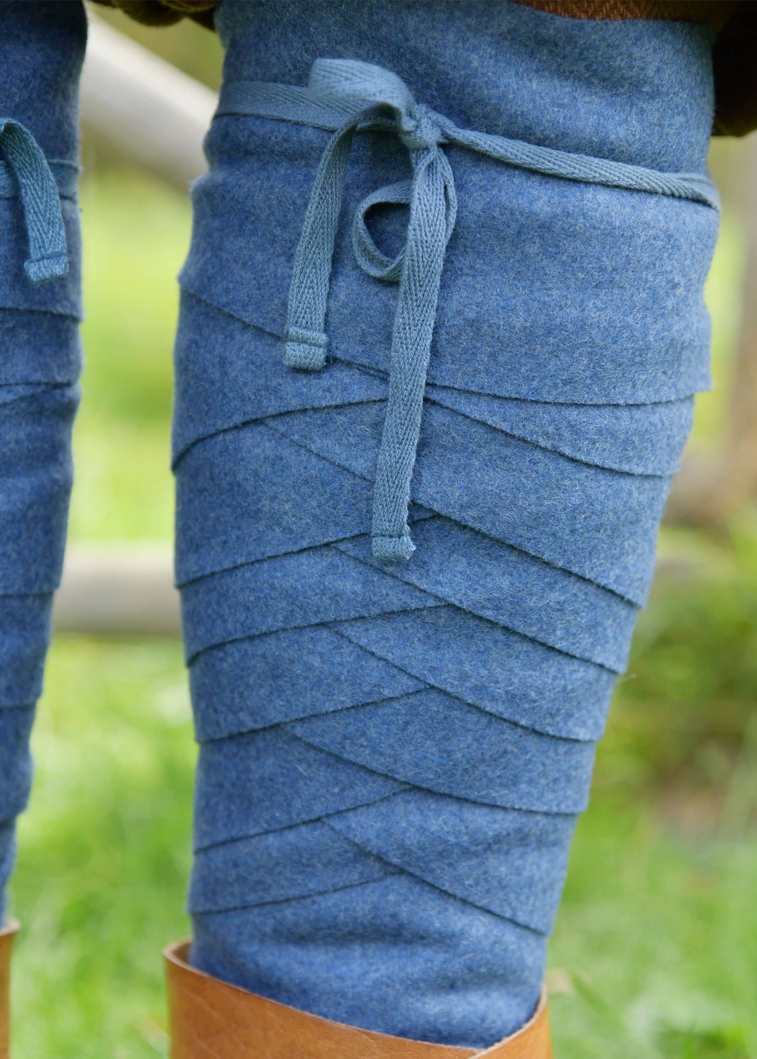 Viking Beenwikkels – Gevilte Wolmix, Blauw Melange bandages