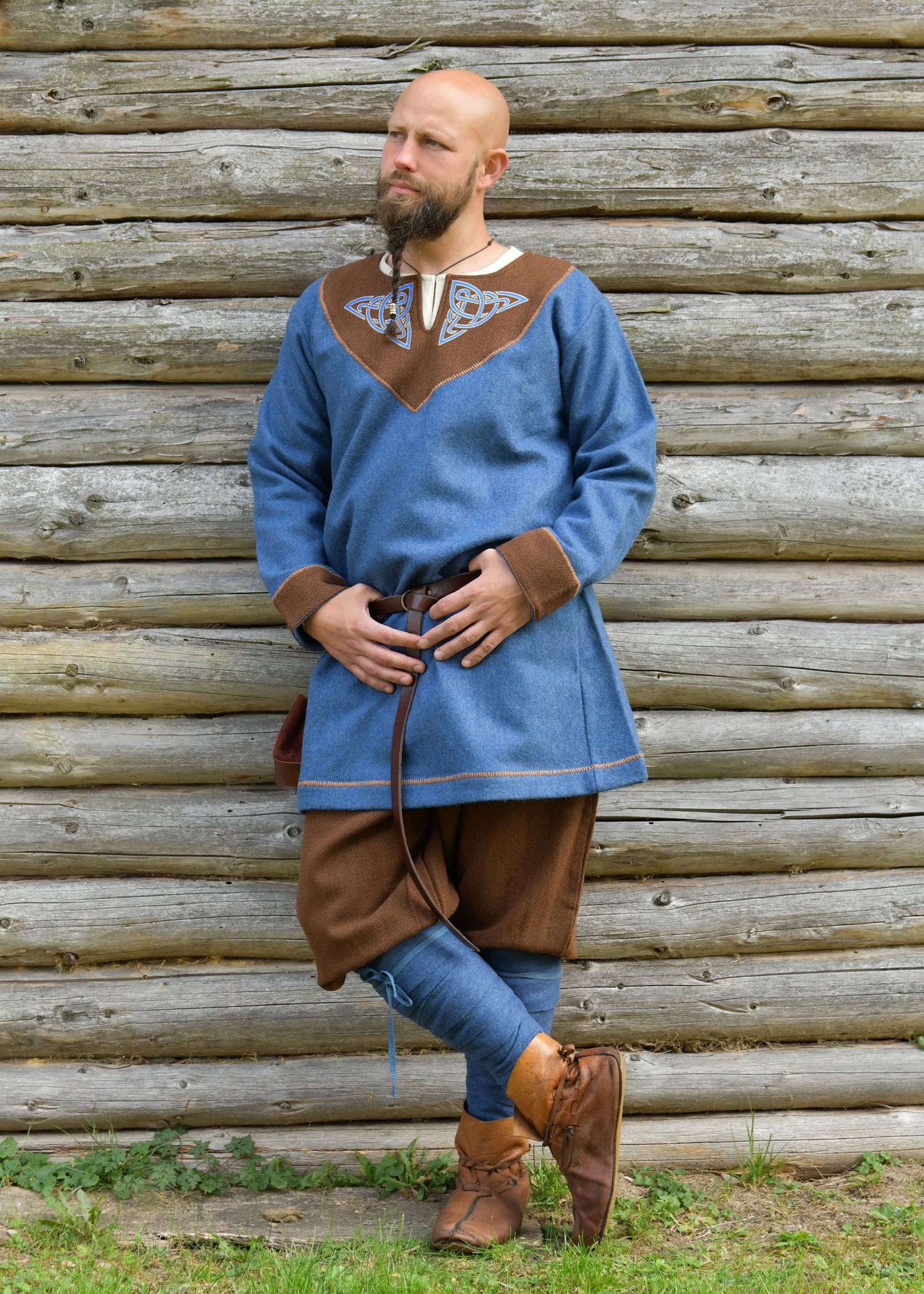 Viking Beenwikkels – Gevilte Wolmix, Blauw Melange bandages