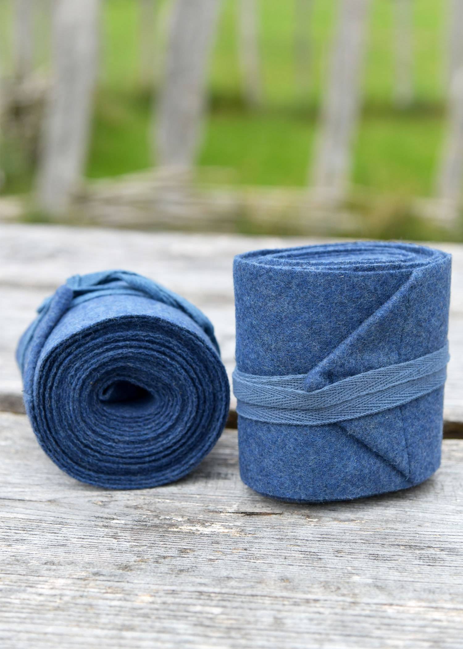 Viking Beenwikkels – Gevilte Wolmix, Blauw Melange bandages